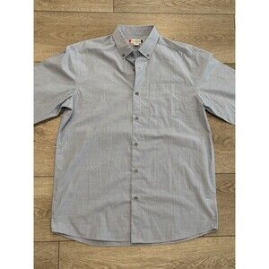 Clique Men's Large Long Sleeve Button Up Shirt Blue Casual Work Shirt NWT